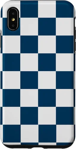 Vista 10 de Checkered Navy Blue and White Checkerboard Case for iPhone 17