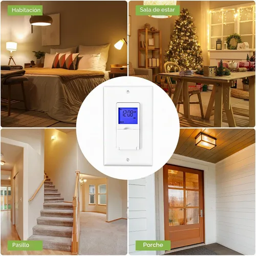 Vista 6 de BN-LINK Interruptor de temporizador astronómico programable de 7 días para luces, amanecer puesta de sol programable interruptor de luz temporizador