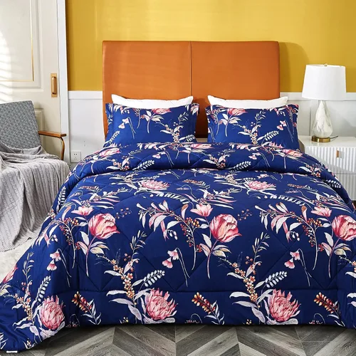Vista 10 de JSD Juego de edredón Queen con estampado floral bohemio