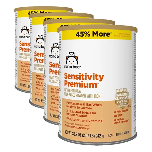 Vista 9 de Marca Amazon – Fórmula en polvo Mama Bear Sensitivity para bebés, 2'-FL HMO, para irritabilidad y gas cuando es sensible a la lactosa, sin OMG, 22.5