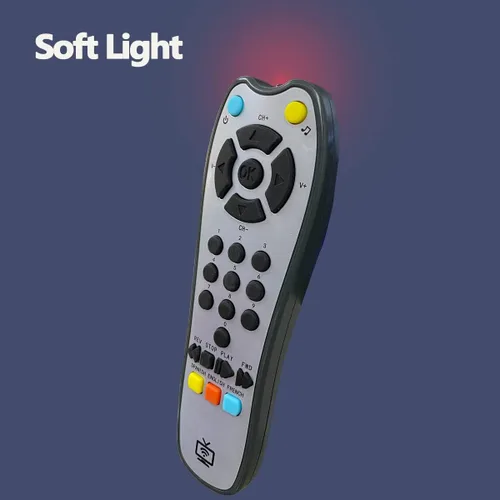 Vista 2 de Juguete de control remoto de TV musical para niños con luz y sonido suaves, volumen ajustable, educación temprana, juguete de regalo con inglés