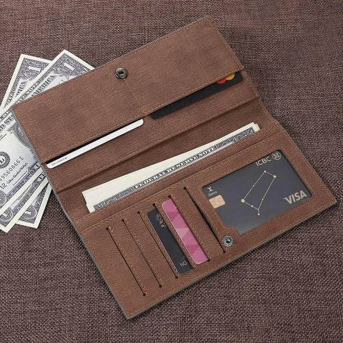 Vista 3 de Carteras personalizadas para hombres, cartera larga de cuero con foto grabada personalizada para hombres, billetera personalizada con fotos regalos