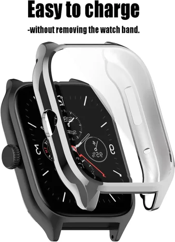 Vista 4 de Rc-Z Paquete de 2 fundas protectoras de pantalla para reloj inteligente Amazfit GTS 4, TPU suave, ultrafina, cubierta completa, accesorios