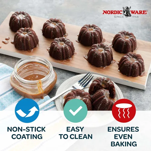 Vista 4 de Nordic Ware Brownie Bundt - Sartén para 3.75 tazas, grafito