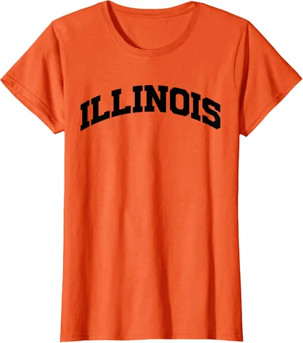 Vista 65 de Illinois Gift - Camiseta de diseño deportivo con texto universitario, gris, S