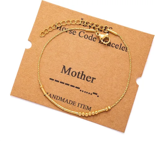 Vista 147 de JoycuFF Pulseras inspiradoras de código morse para mujeres, cuentas de plata, joyería con mantra de motivación, regalos para ella