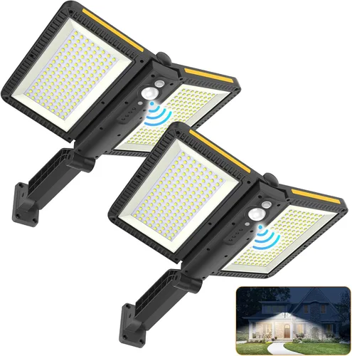 Vista 9 de ropelux Luces solares de inundación al aire libre, luces de sensor de movimiento al aire libre de 6000LM de alta luminosidad, IP65 impermeables y 5