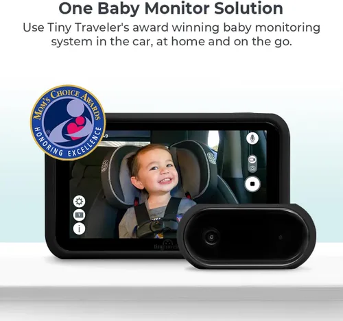 Vista 7 de Tiny Traveler Monitor de coche de bebé con pantalla táctil HD de 5 pulgadas, a prueba de hackers, cámara de bebé sin WiFi para viajes y hogar