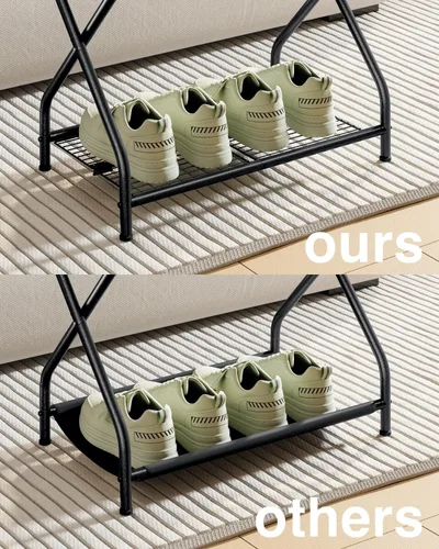 Vista 5 de Portaequipajes, soporte plegable para maleta con estante de almacenamiento, soporte de equipaje de metal para habitación de invitados, dormitorio