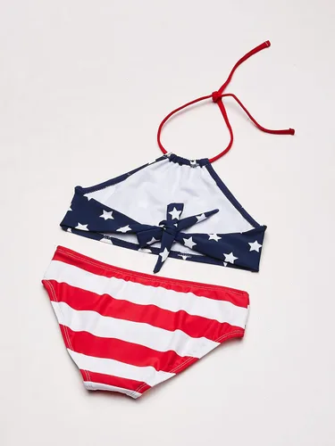 Vista 5 de Kanu Surf Mahina bikini halter de 2 piezas para niñas, traje de baño para playa