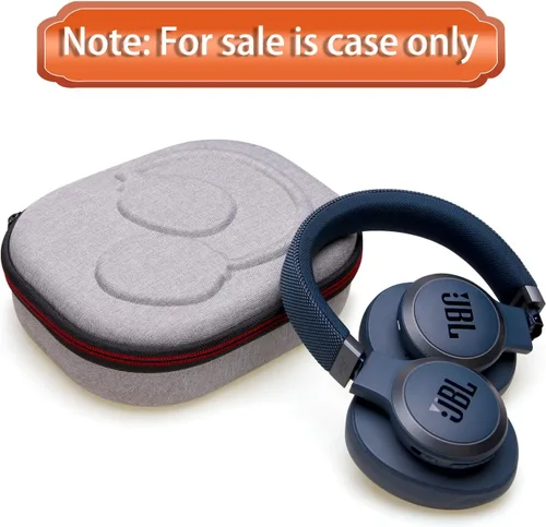 Vista 7 de LTGEM - Funda rígida para auriculares JBL, color blanco, exterior gris y interior gris