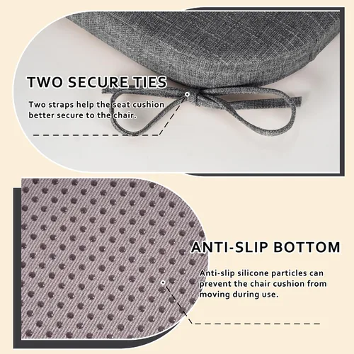 Vista 6 de ELFJOY - Cojines antideslizantes para sillas de comedor, color gris oscuro