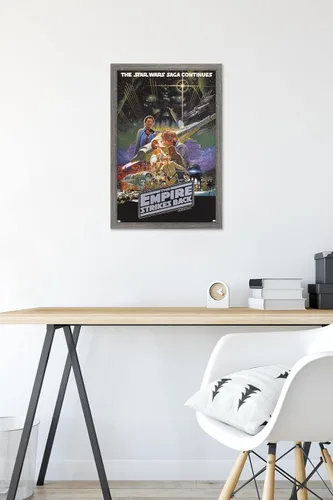 Vista 6 de Trends International Star Wars: The Empire Strikes Back - Póster de pared de una hoja, 14.725 x 22.375 pulgadas, versión enmarcada de madera