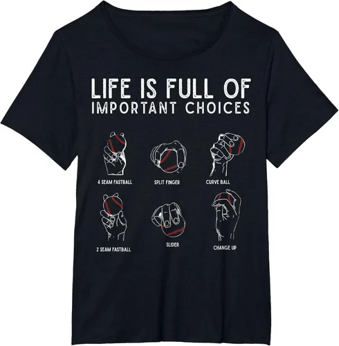 Vista 39 de Tipos de béisbol Pitches Life Choices Jugador Camiseta