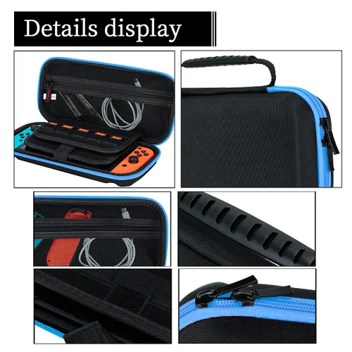 Vista 4 de Widfre Funda de transporte para consola Nintendo Switch y accesorios, funda rígida de viaje compatible con interruptor, funda de transporte portátil
