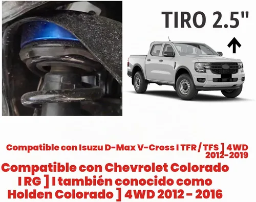 Vista 3 de Kit de elevación de nivelación delantera de 2.5 pulgadas para lSUZU D-Max 2012-2025 y MUX 2012-2023, kit superior de espaciador de choque de bobina