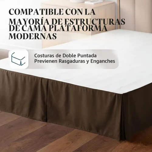 Vista 5 de Falda de cama Linen Market - Microfibra ultra suave - Ajuste fácil con caída a medida de 14 pulgadas - Calidad de hotel, resistente al encogimiento