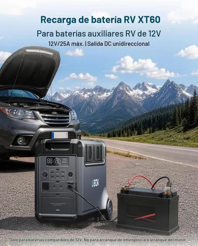 Vista 9 de ABOK Ark3600 Portable Power Station with 400W Solar Panel,2000W Solar Input 3840Wh LiFePO4 Battery, Expandable to 11520Wh,15 Outlets, 3600W Solar