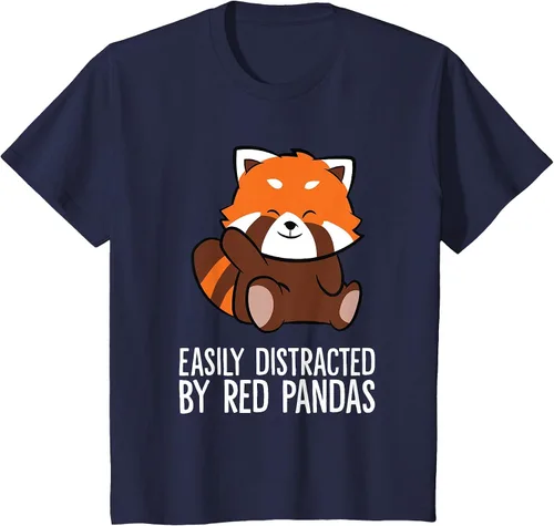 Vista 34 de Red Panda Love Easily Distracted By Red Pandas T-Shirt Asphalt Grey