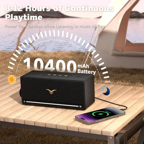 Vista 3 de StageSound Altavoz Bluetooth, altavoces retro Bluetooth inalámbricos, altavoz Bluetooth portátil fuerte con graves profundos, IP67 impermeable