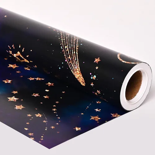 Vista 8 de Dtiafu Rollo de papel de regalo de avión – Envoltura de regalo de aviones vintage con diseño de nube de cielo azul para niños, baby shower