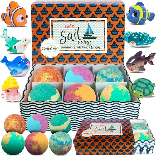 Vista 9 de Bombas de baño para niños con sorpresa en el interior, bombas de baño con joyería sorpresa y caja de joyería, orgánica, hidratante para la piel