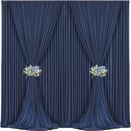Vista 25 de Paneles de cortinas de fondo negras de 10 pies x 10 pies para fiestas, fiestas de cumpleaños, sin arrugas, cortinas de telón de fondo de tela
