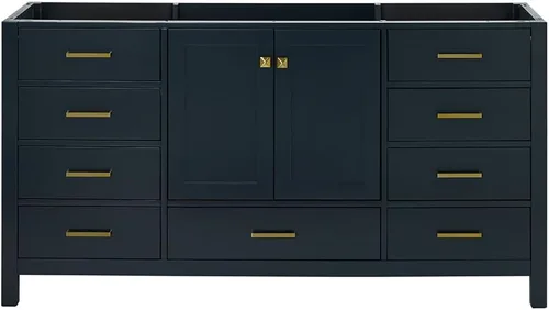 Vista 81 de ARIEL Cambridge Mueble base de tocador de baño de 36 pulgadas, madera maciza, 2 puertas de cierre suave, 5 cajones de cola de milano, roble marrón
