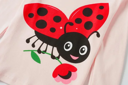 Vista 4 de Conjunto de pijama para niñas pequeñas, 2 piezas, 100% algodón, ropa de dormir de manga larga para niños