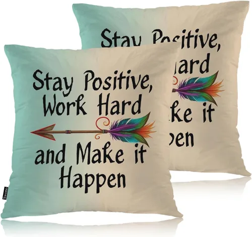 Vista 9 de Swono Juego de 2 fundas de almohada decorativas para el hogar de 18 x 18 pulgadas, diseño abstracto de color negro y amarillo, para sala de estar