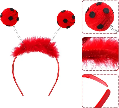 Vista 2 de Yewong Juego de disfraz de mariquita con antena, alas de mariquita y máscaras para niños, Halloween, fiesta de Navidad