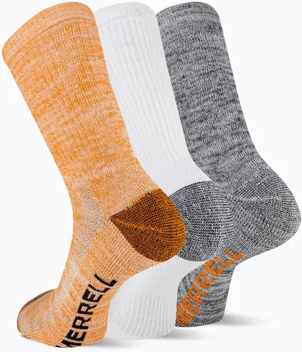 Vista 3 de Merrell Calcetines acolchados ligeros reciclados para hombre y mujer, paquete de 3 pares, soporte de arco de senderismo Repreve