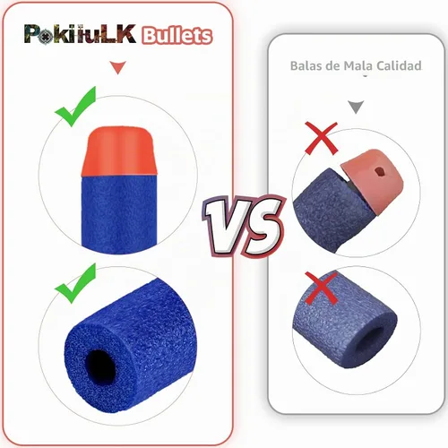 Vista 6 de Pokiiulk Dardos Balas de Repuesto Compatibles con Pistolas Nerf, 1000 Piezas de Dardos de Espuma Compatibles con Fiesta Nerf con Bolsa de Malla
