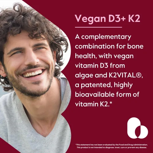 Vista 2 de BESTVITE Vitamina D3 vegana 5000 UI + vitamina K2 100 mcg como MK-7 (120 cápsulas vegetarianas) – Sin estearatos – Vegano – Sin OMG – Sin gluten