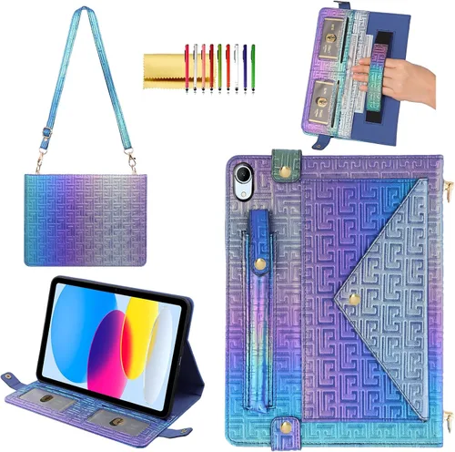 Vista 144 de Funda tipo bolso para iPad mini de 5ª/4ª/3ª/2ª/1ª generación de 7.9 pulgadas, Techcircle funda ligera tipo folio con soporte bandolera con billetera