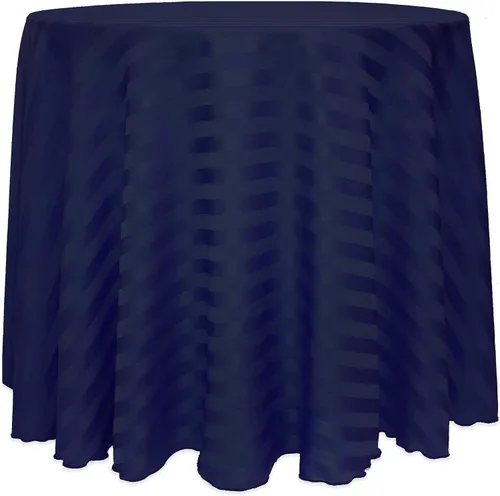 Vista 25 de ULTIMATE TEXTILE Mantel redondo de rayas satinadas de 84 pulgadas color marfil crema