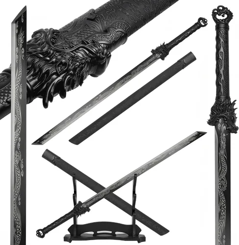 Vista 9 de Espada Katana japonesa hecha a mano, espada samurái de acero al carbono sin afilar con vaina, espada de espiga completa para colección, exhibición