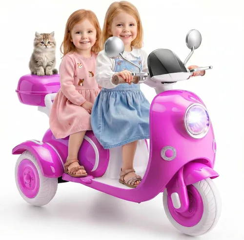 Vista 11 de Hikole Motocicleta eléctrica de 12 V y 3 ruedas para niños a partir de 3 Verde militar