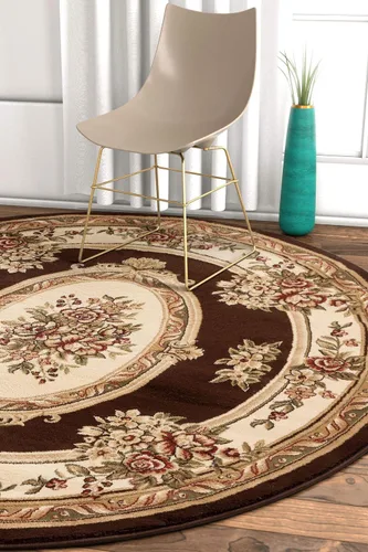 Vista 27 de Alfombra de pastoral con medallón de tejido suave y grueso, estilo europeo, con diseño floral y tradicional, fácil de limpiar, moderna, clásica