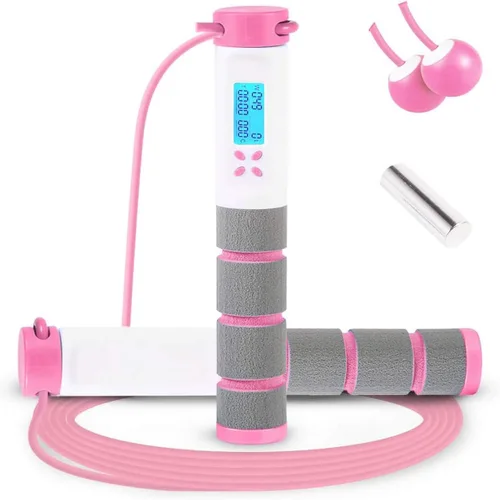 Vista 7 de Cuerda de saltar, cuerda de salto de entrenamiento con mango digital con contador de calorías para entrenamiento de fitness, cuerda de salto