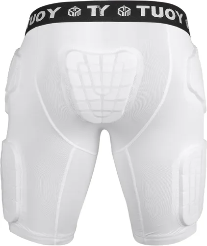 Vista 2 de Faja de fútbol acolchada para hombre, 5 almohadillas, almohadillas de fútbol integradas con protector de muslos para fútbol y béisbol