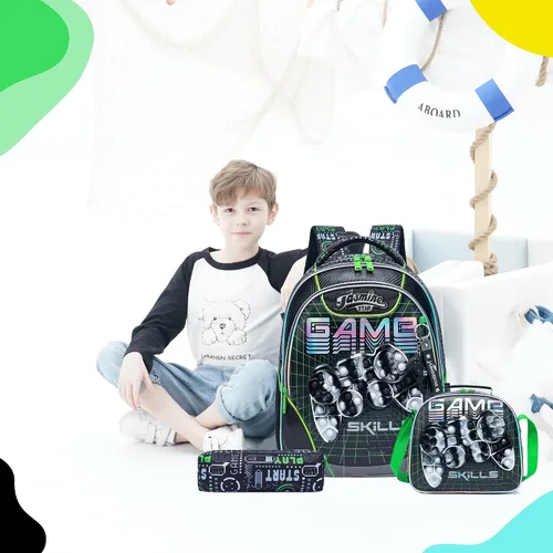 Vista 5 de Mochila para niñas de primaria preescolar para niños de la lonchera para la escuela
