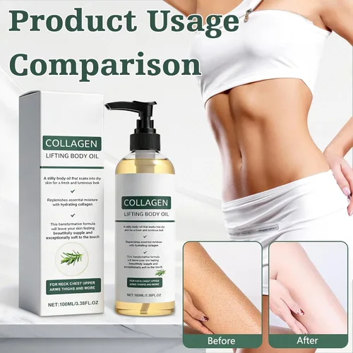 Vista 4 de 2 aceites de colágeno hidratante para el cuerpo y después de la ducha, aceite corporal hidratante antienvejecimiento, ligero no graso para mujeres