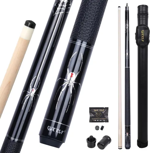 Vista 18 de CUEELF Scorpion Pool Cue Pro Taper Low Deflection Shaft 12.5mm Tip Negro