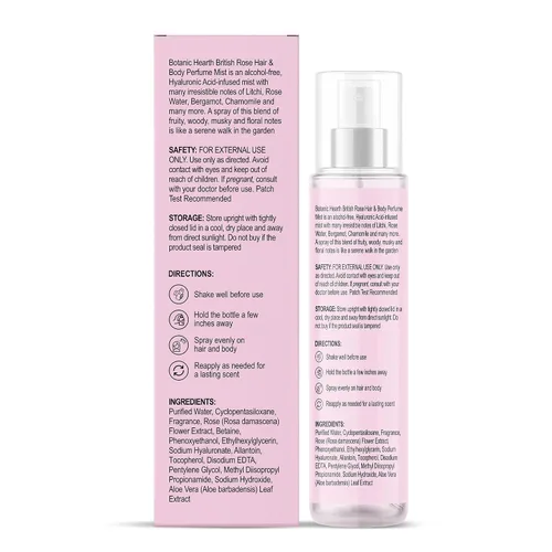 Vista 8 de Botanic Hearth British Rose Spray corporal y perfume para el cabello para mujeres, 3.4 onzas