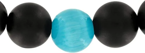 Vista 4 de Pulsera de piedra de ojo de gato y ónix en caja de regalo fuerte elástico sanación hombres mujeres piedras preciosas de cristal natural curativo
