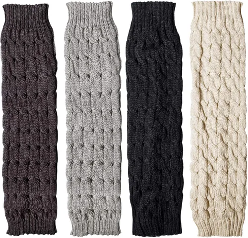 Vista 3 de Loritta 4 Pairs Women Knit Leg Warmers Winter Warm Long Boot Socks