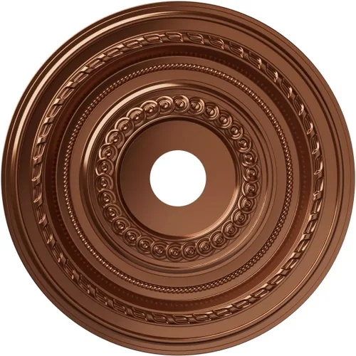 Vista 15 de Ekena Millwork CMP10CO Cole Medallón de techo de PVC termoformado (se adapta a toldos de hasta 4 1/4"), 10 "OD x 3 1/2" ID x 3/4" P