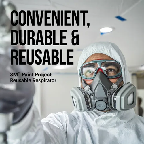 Vista 4 de 3M P95 / Proyecto de pintura de vapor orgánica Respirador reutilizable 6311, tamaño grande, aprobado por NIOSH, uso para pulverización de pintura