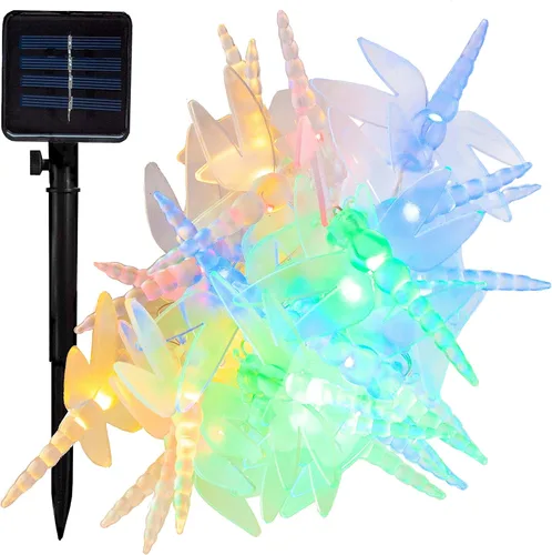 Vista 11 de Hometown Evolution, Inc. Tira de luces de burbujas de aire alimentadas por energía solar, 30 LED blanco cálido, 8 modos, impermeable al aire libre